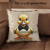 2D Entzückende mit Schleife gebundene Entenmuster Kissenbezüge Muster Kissenbezug Geeignet für Sofa Schlafzimmer Auto Kissenbezug