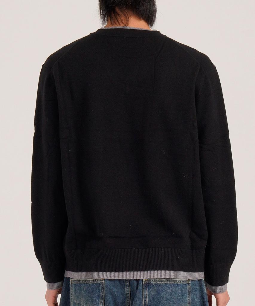 Beoteunseoul Wool Blend Layered V-Neck Knit (Black)