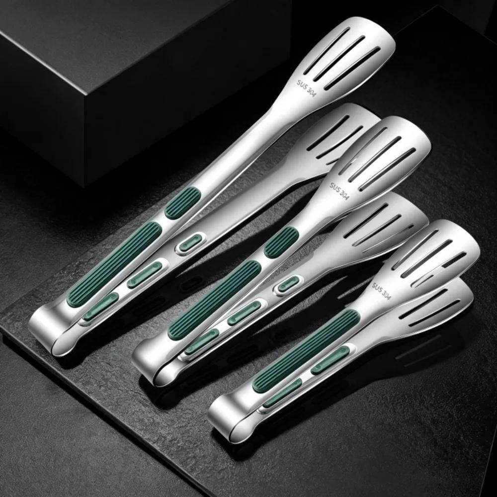 Stainless Steel Kitchen Food Tongs Thickened Heat Resistant Barbecue Grill Clips Bread Salad Buffet Cooking Camping Baking Tools