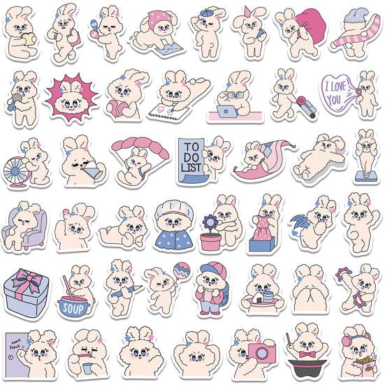 90Pcs/Set Cartoon Rabbit Sticker Self-adhesive Waterproof PVC DIY