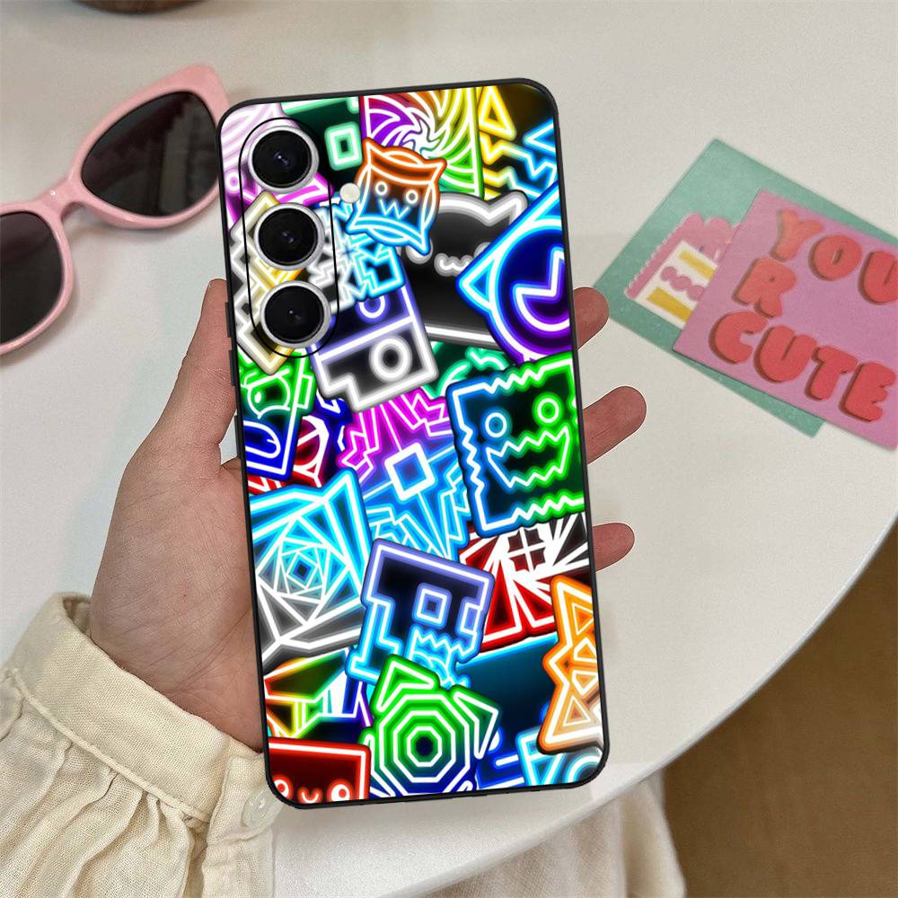 Game Geometry Dash Phone Case For Samsung S 24 Fe 25 Ultra Plus 20 Lite 21 30 22 23 24 22 Ultra 5G Fundas