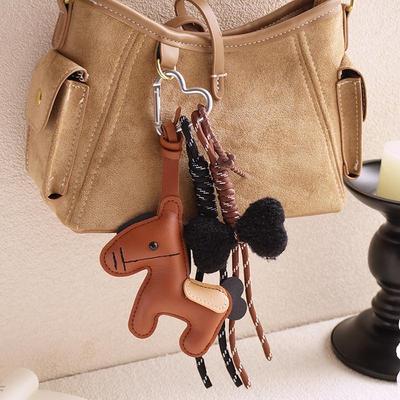 Handmade Nylon Woven Rope Bag Pendant Cute Horse Faux Leather Fashion Backpack Handbag Hanging Bags Accessories