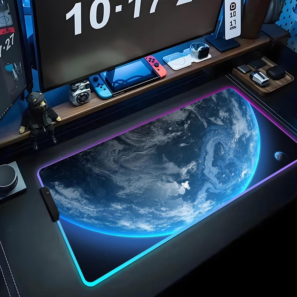 Aarde Muismat RGB Gaming Muismat Grote LED Pad PC Bureau Mat Lichtgevende Muismat Grote Toetsenbordmatten Tafelkleed Met Achtergrondverlichting