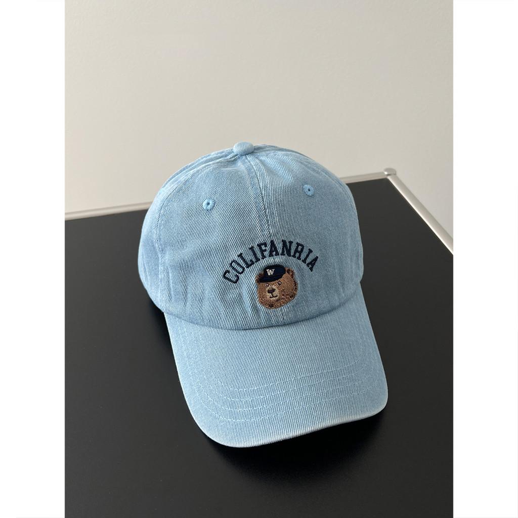 Bear Embroidered Colifanria Baseball Cap With Adjustable Sun Protection Outdoor