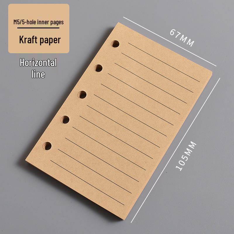 In-Stock A8 M5 Planner Refillable Loose-Leaf Inner Pages: Grid, Blank, Vertical Line, Weekly Plan, One Page Per Day, Punch-In Style.