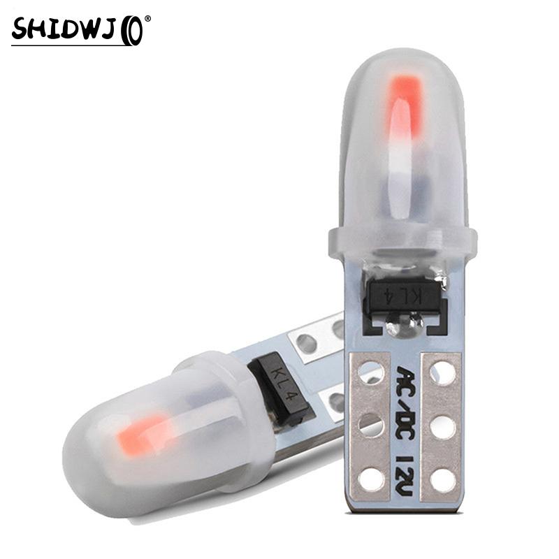 12V DC T5 Auto Car Dashboard Lights 2 3014 SMD Reading Instrument Panel Lamp No Polarity Led Bulb White Accessories