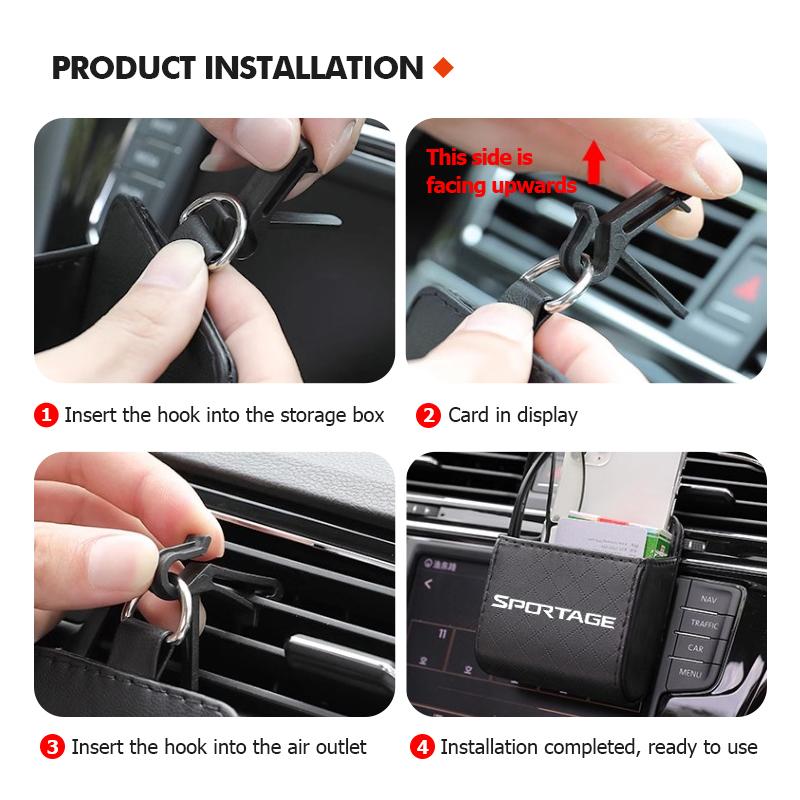 Coajtd1 For KIA Car Air Outlet Storage Bag Glasses Phone Organizer Box Mini Organizer Box Sportage Rio Ceed Niro Soul Stonic Proceed