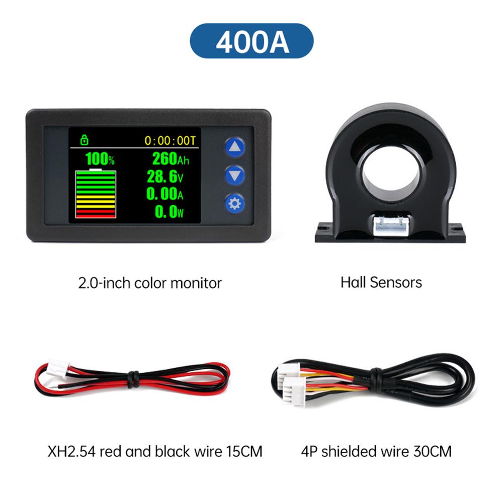 DC 11-111V 11A 111A 111A 111A 111A Battery Tester Coulomb Meter Battery Capacity Indicator Ammeter Voltmeter Battery Tester