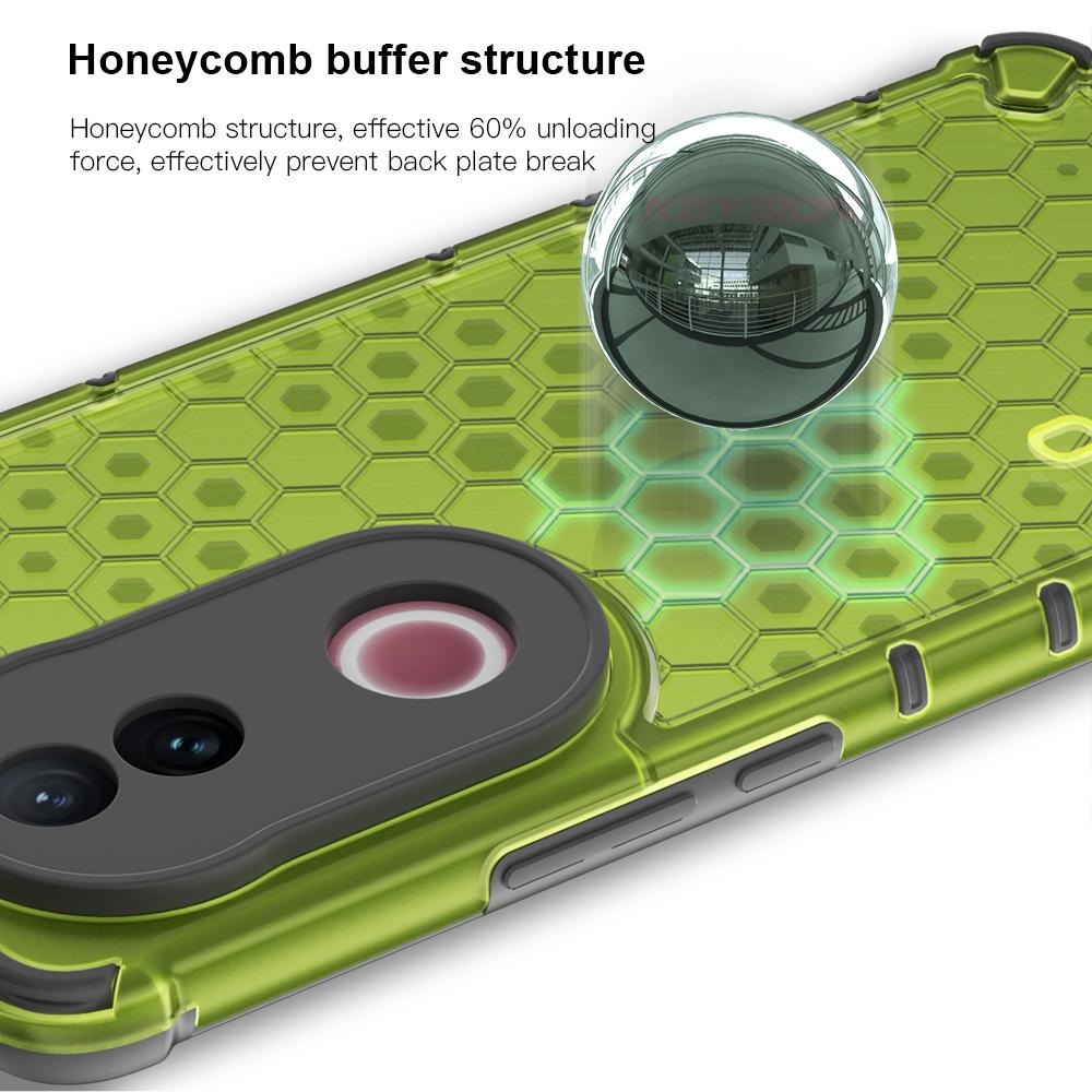 KEYSION Wstrząsoodporne etui Armor dla VIVO V50 5G Miękki silikon+PC Przezroczysty plaster miodu Tylna obudowa telefonu dla VIVO V50 5G