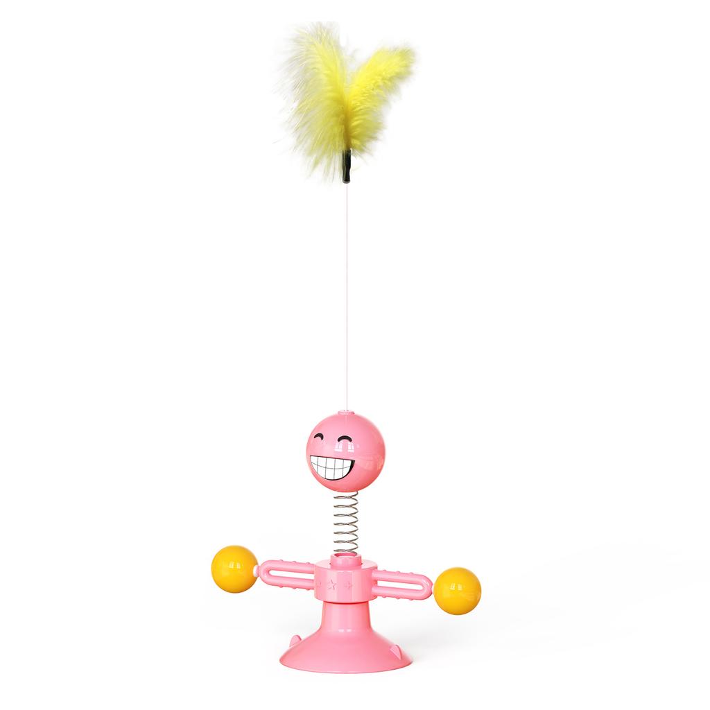 Suction Cup Spring Cat Toy Interactive Feather Teaser Wand Multifunctional Kitten Playing Stick Pet Entertainment Supplies