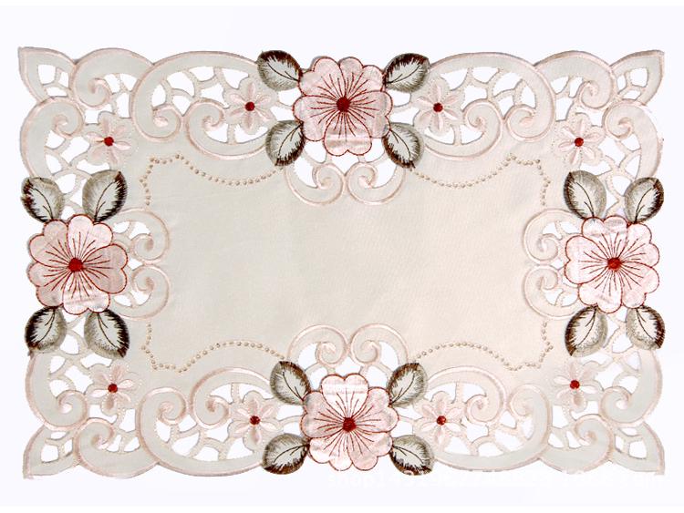 Waschbare Stoff-Tischdecke im Landhausstil mit Stickerei & Runde Klimaanlagenabdeckung