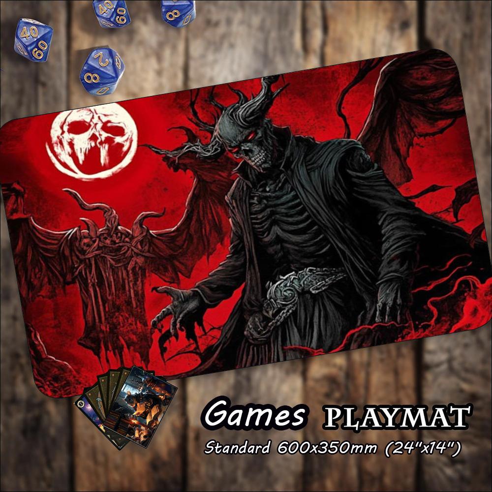 Gothic Hell Demon Skull Art Nonslip Rubber Game Playmat Smooth Table Mat For Tabletop Card Game Desktop Gaming Daily Use