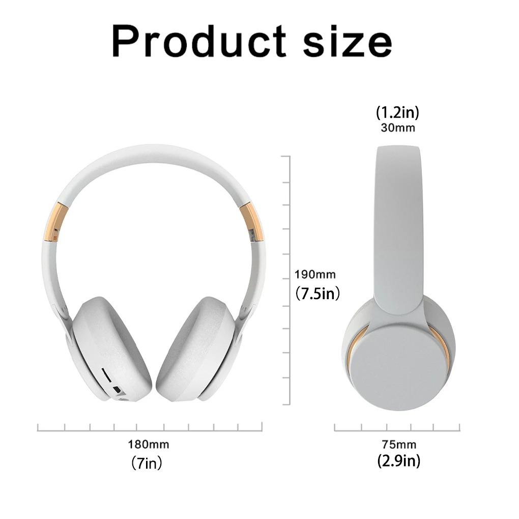 Auricolari Wireless Bluetooth 5.0, Auricolari Pieghevoli Stereo Lossless con Microfono, Slot FM, SD/TF, Cancellazione Attiva del Rumore, Durata Riproduzione di 20 Ore