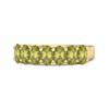 Peridot Oval Half Eternity Band Ring - Sterling Silver Gold Vermeil