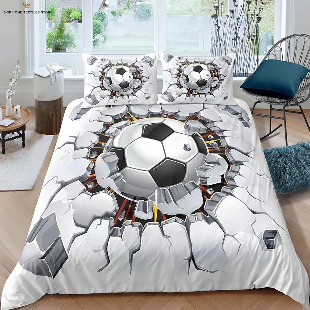 Football 3d Printed Quilt Cover Machine Washable Duvet Cover Bedding Set Quilt Cover Pillowcase Can Be Customized