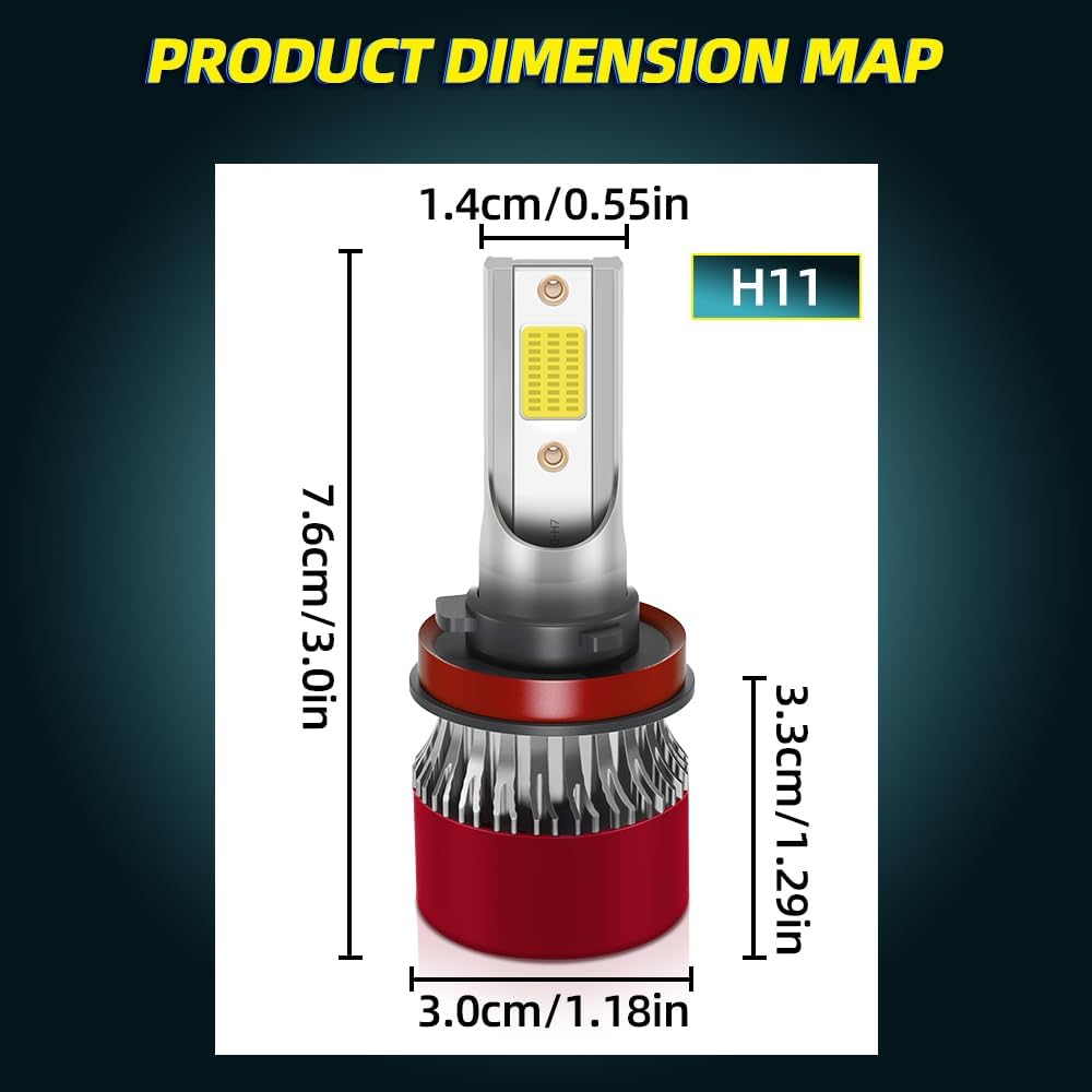 Light Bulbs Compatible for Chevrolet Silverado 1500 2500 3500HD   H11/H9 High Beam H11/H9 Low Beam Fog Light Brightness 800% with Fan Plug and Play