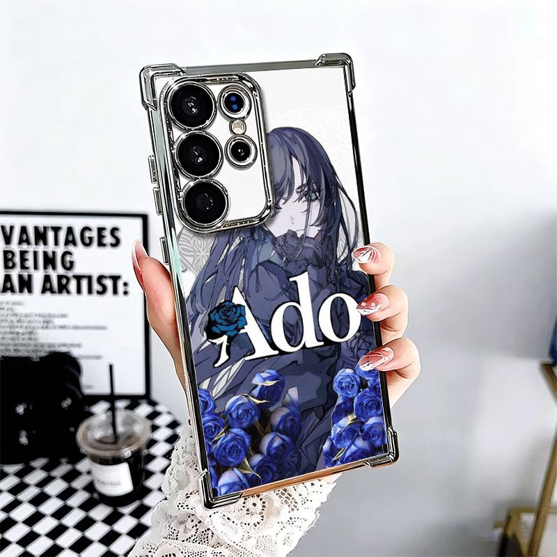 Ado Cartoon K-Kyogen X Uta Plating Phone Case For Samsung Galaxy S24 S25 FE S26 Edge S23 Ultra S22 S21 Plus S20 Anti-Fall Airaba Samsung S23