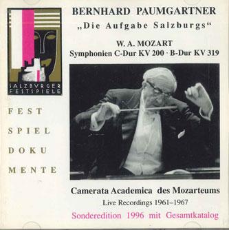 

CD BERNHARD PAUMGARTNER - Mozart Zum Gedachtnis SF002 ORF Austria Classical Used