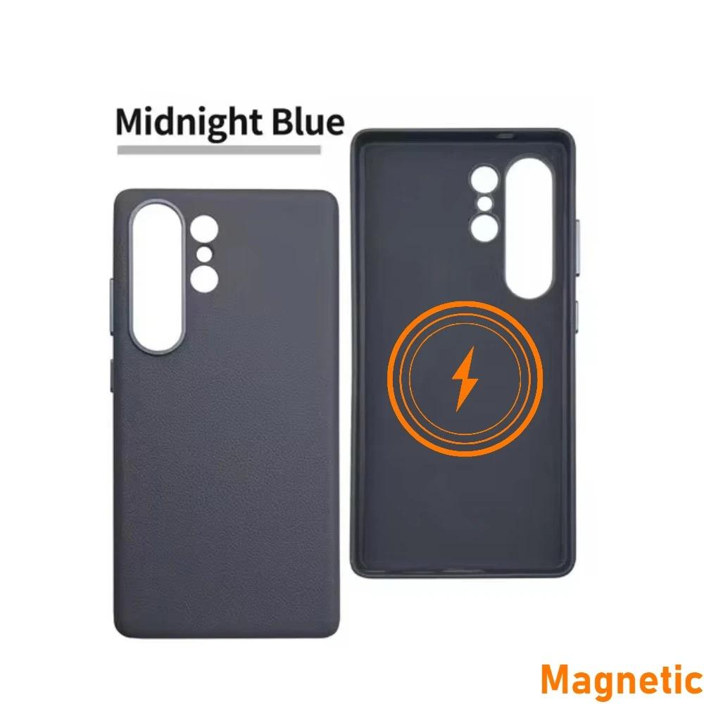 High-end Business Leather Magnetic Case for Samsung Galaxy S26 Ultra Plus S25 Ultra Wireless Charge Shockproof Protective Cover