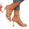 Fashion Ladies Shoes 2025 Plus Size Open Toe Women's Slippers Fashion Dress Slippers Women Narrow Band Square Toe High Heel Modern Shoes
