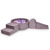 Foam Playground with Pool 90x30 Corduroy Lavender 200 Balls: Transparent, White, Powder Pink, Heather