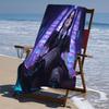 proof beach towel with a Wednesday Addams4 pattern - soft,absorbent,quick-drying,machine washable - perfect for swimming,camping,bathing