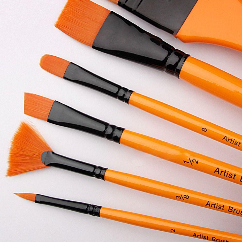 6pcs/set Flexible Brushstrokes Watercolor Paint Brush Wall Painting Paint Brush  Water Powder