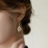 Special Offer: Korean Champagne Pearl Earrings - Elegant Niche Design with High-End Ear Hooks
