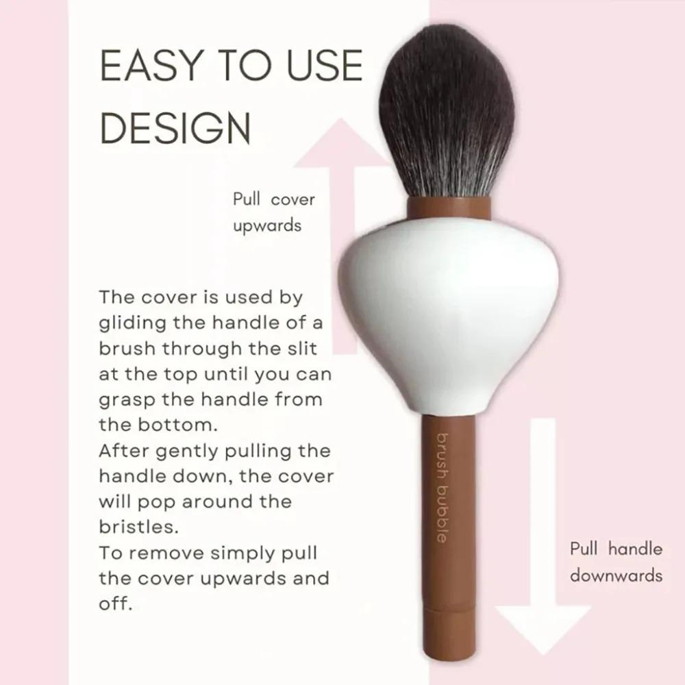 3Pcs Silicone Makeup Brush Covers Brush Bubbles for Protecting Bristles From Getting Crushed and Keeping Cosmetic Bag Clean