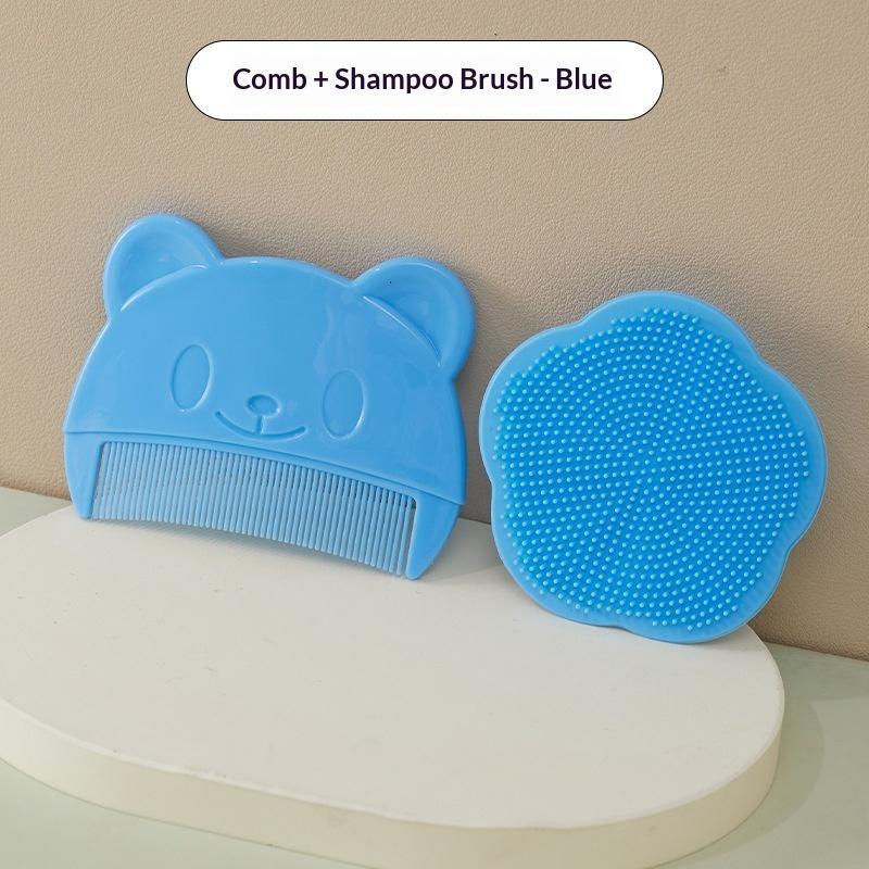 Set de 2 Piezas Masajeador de Cabeza de Silicona para Bebés Peine para Grasa Craneal Fetal Peine Suave para Baño de Niños Pequeños Limpieza del Cabello de Recién Nacidos Accesorios para el Cuidado del Bebé