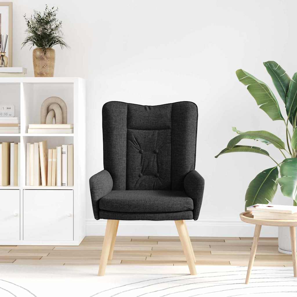 Armchair Black 63 X 67 X 94 Cm Fabric and Plywood