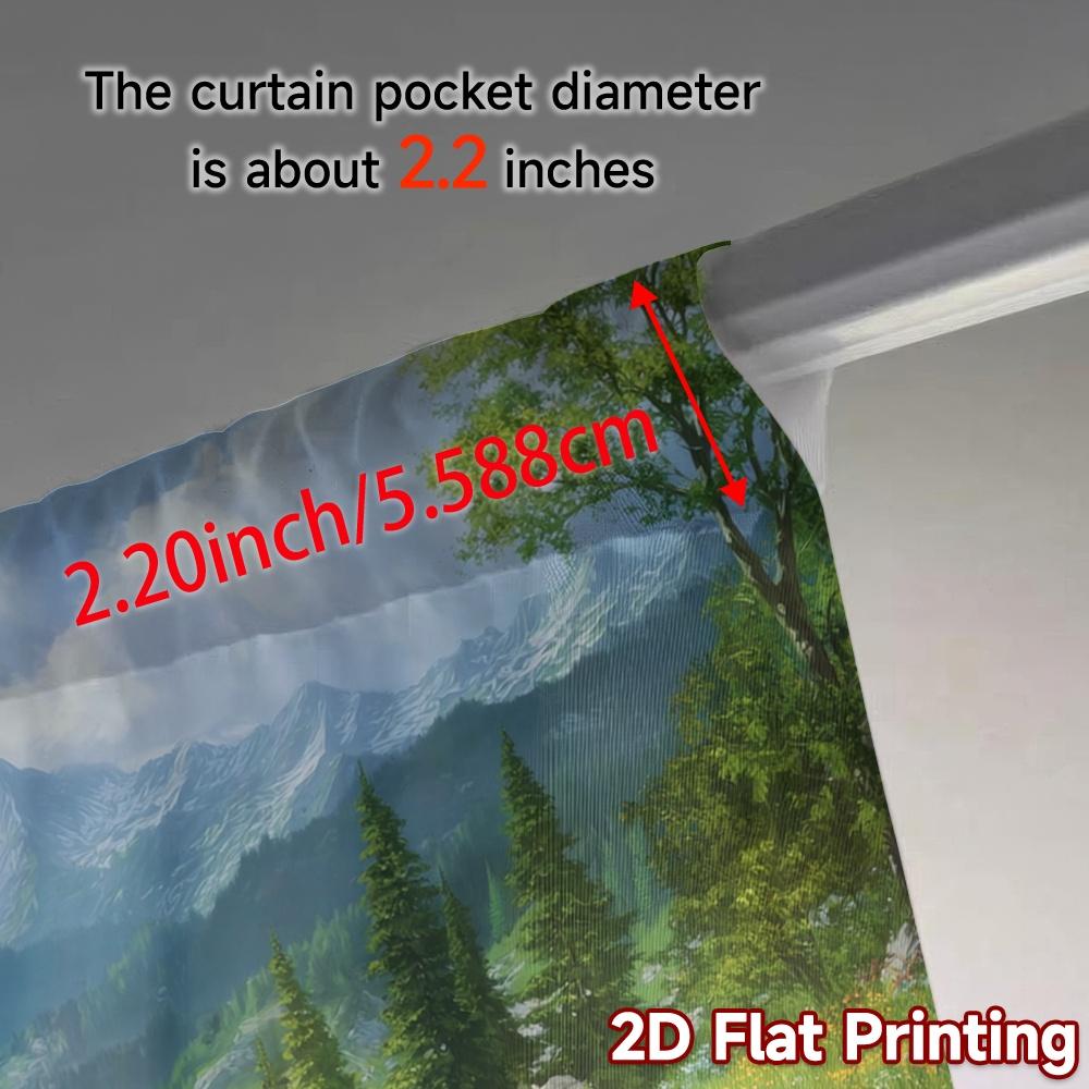 2pcs, 2D FLAT PRINTING Curtains (Without Rod) Sunny Bloomfield Chic Chic Curtain Versatile Fabric Curtains Decorations Use for