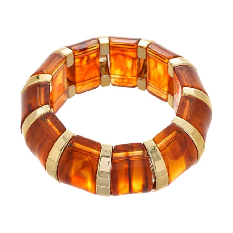 

Artistic Gradient Acrylic Elastic Bangle Stretchable Cuff Bracelet Lightweight Stylish Jewelry Unisex Fashion Accessory