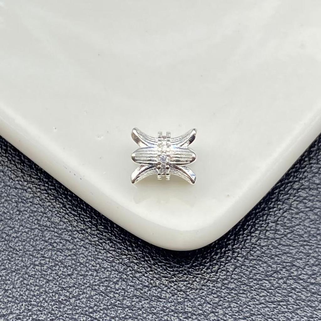 Koraliki cyrkoniowe inkrustowane diamentami do biżuterii DIY - Smukłe koraliki dystansowe, Ręcznie robione kryształowe koraliki do haftu