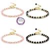 Geometric Pink Crystal Beaded Bracelet With Adjustable Gold Chain For Women Jewelry Gift