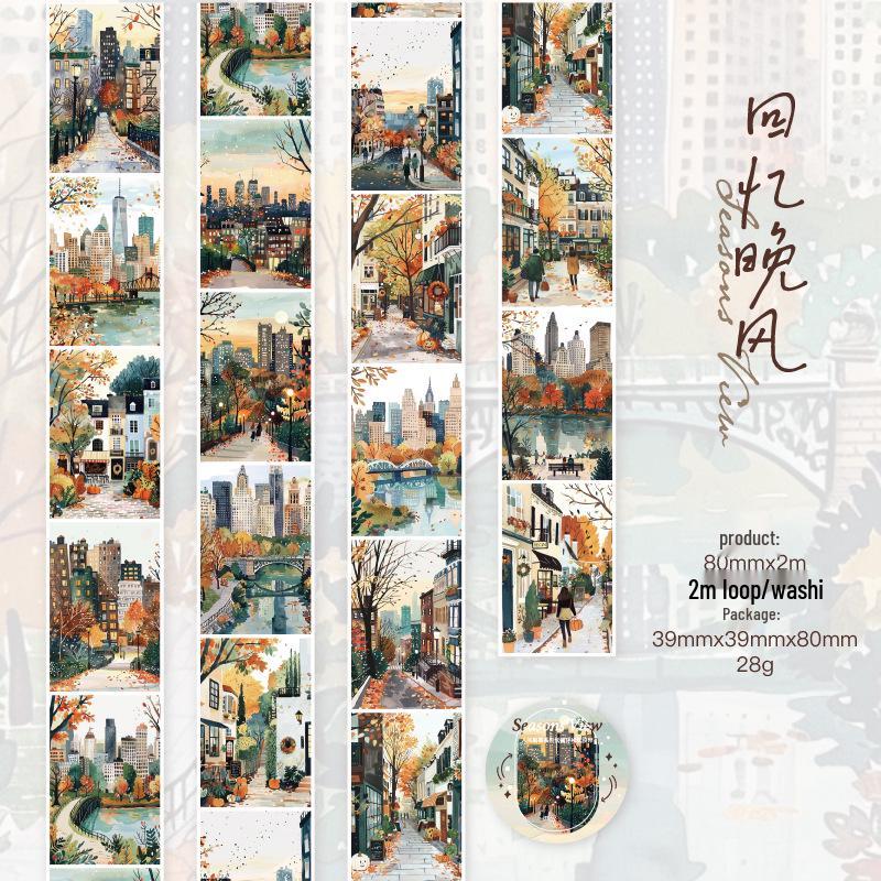 Twilight Washi Tape: Morning & Evening Scenery Series – 6 Styles for Journals & Collages