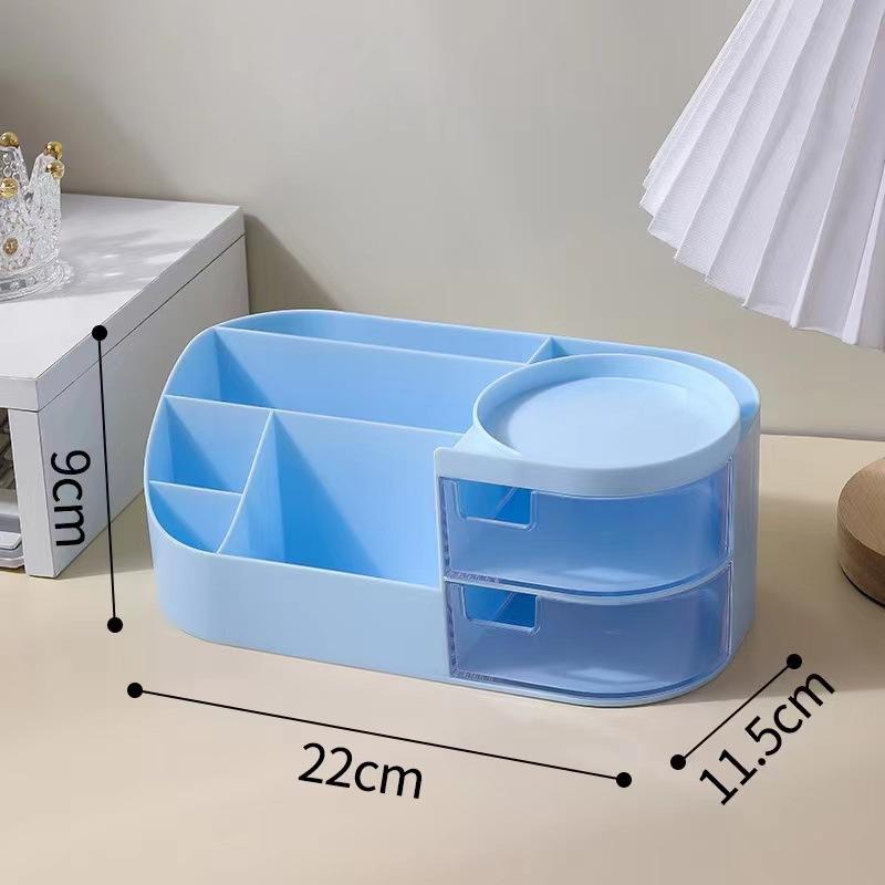 Creative Desktop Storage Box Organizer Plastic Drawer Transparent Kawaii Ins Multifunction Student Pen Holder Organizer Box Cute