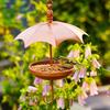 Hrănitoare pentru păsări în formă de umbrelă Rustică pentru exterior Hrănitoare pentru păsări sălbatice cu protecție împotriva ploii Platformă decorativă suspendată Tavă pentru semințe pentru curte balcon