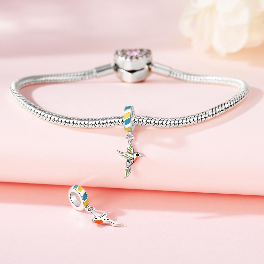 Beads Copper Charms Original Swallow Bird Pendant Beads Fit Bracelet Jewelry Diy Women Fine Gift Accessory