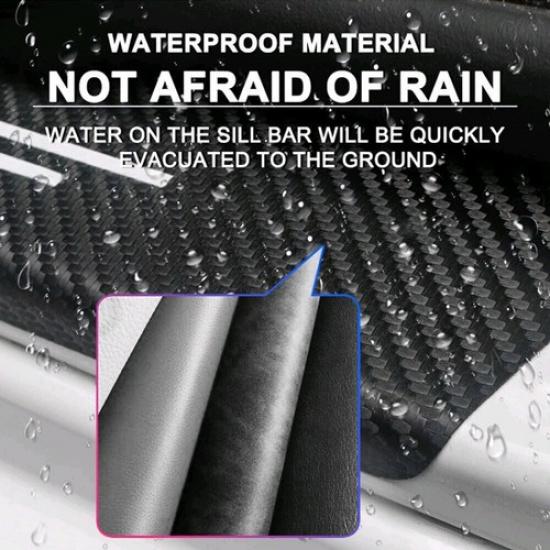 White Car Door Plate Sill Scuff Cover Anti-Scratch Sticker Protector Accessories