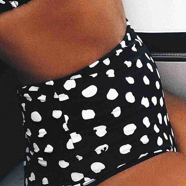 

Angelsin Women Black White Polka Dot Bikini Bottom Multi Color - Ms42239
