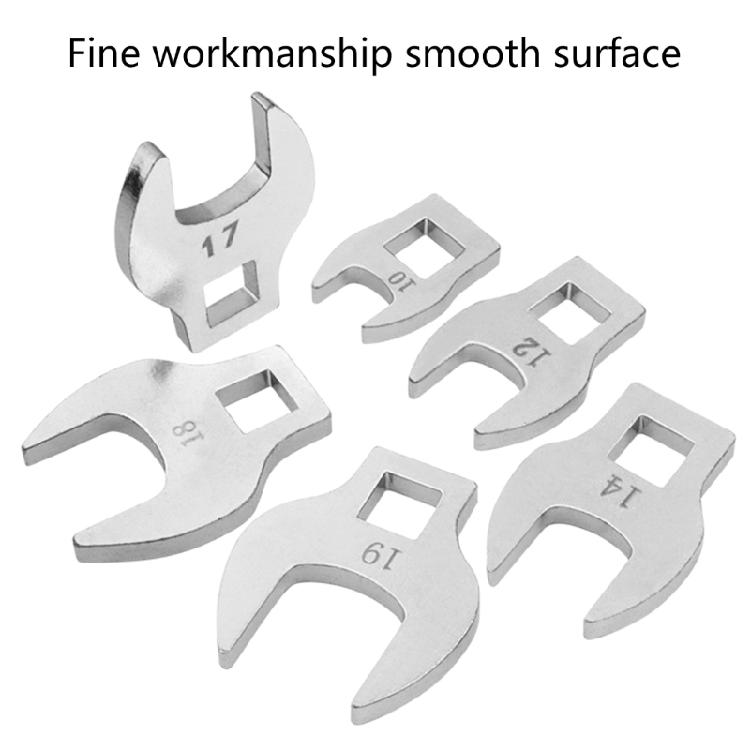 8Pcs 3/8inch Drive Crowfoot Wrench Set 10-19mm Foot Open End Spanner Torques Wrenches Key Kit Hand Tool Accessories