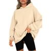 Pullover con cappuccio da donna europeo e americano, oversize, largo, casual, maglione con velluto