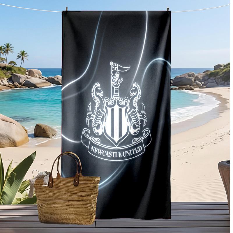 Asciugamano da Spiaggia con Stampa del Newcastle United Football, Asciugamano Grande Morbido ad Asciugatura Rapida per Spiaggia Campeggio Nuoto