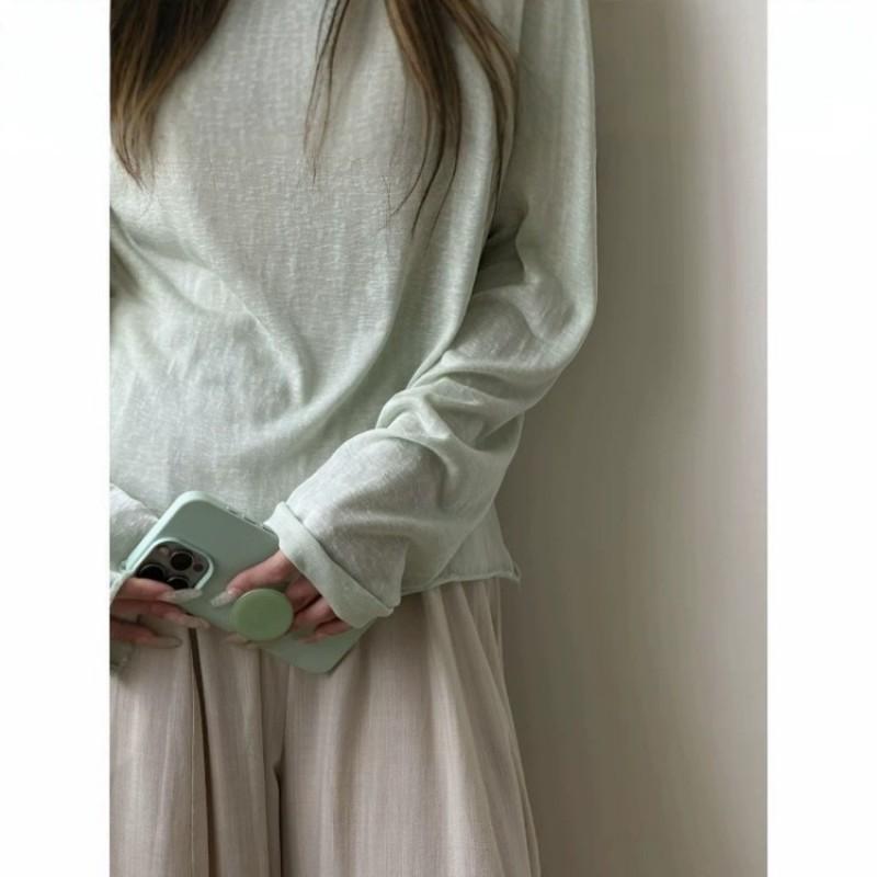 2026 Womens Loose Long Sleeve T-Shirt With Tencel Lyocell Cooling Fabric Breathable Casual Top Yoga Daily Outdoor