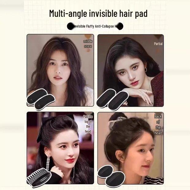 4er-Set: Volumenverstärkende Clips für flauschiges Haar - Unsichtbare Haarpads
