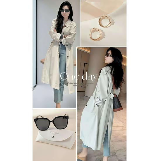 2025 Spring Korean Minimalist Women's Trench Coat: Relaxed, Fashionable, and Casual for Commuting