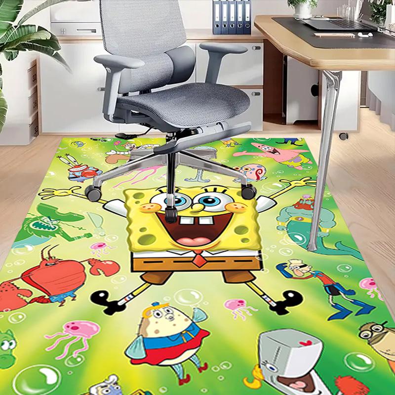 1pc Spongebob Squarepants Adventure Carpet for Playroom Bedroom Living Room Sofa Home Decor,kids Game Area Rug Non-slip Floor Mat Y7296
