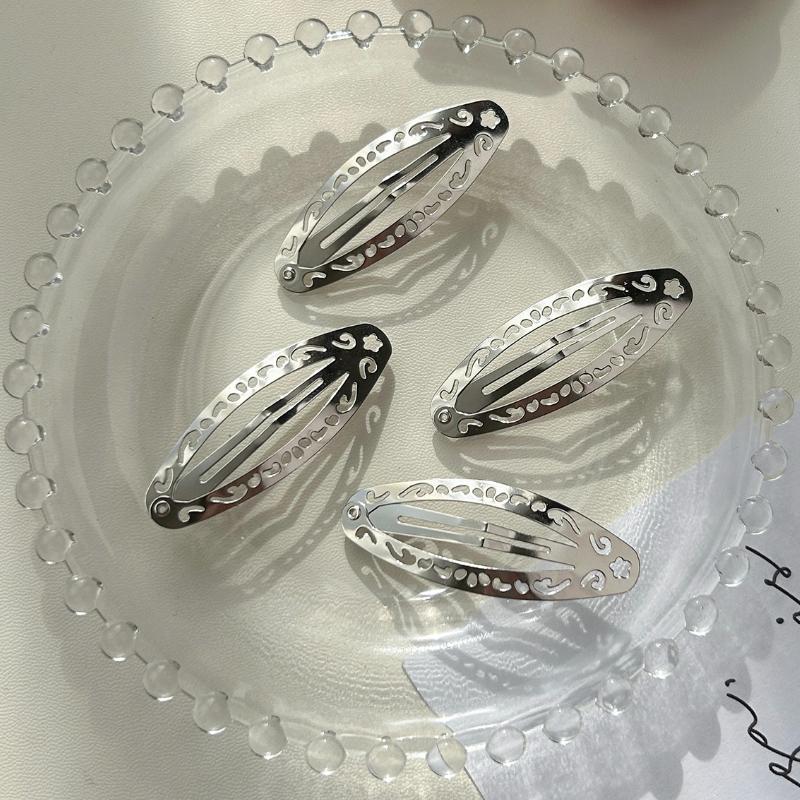 2-8pcs New Ethnic Style Straight Clips Korean Girl Hairclips Y2k Side Clips Cute Hair Clip Headband Silver BB Clip