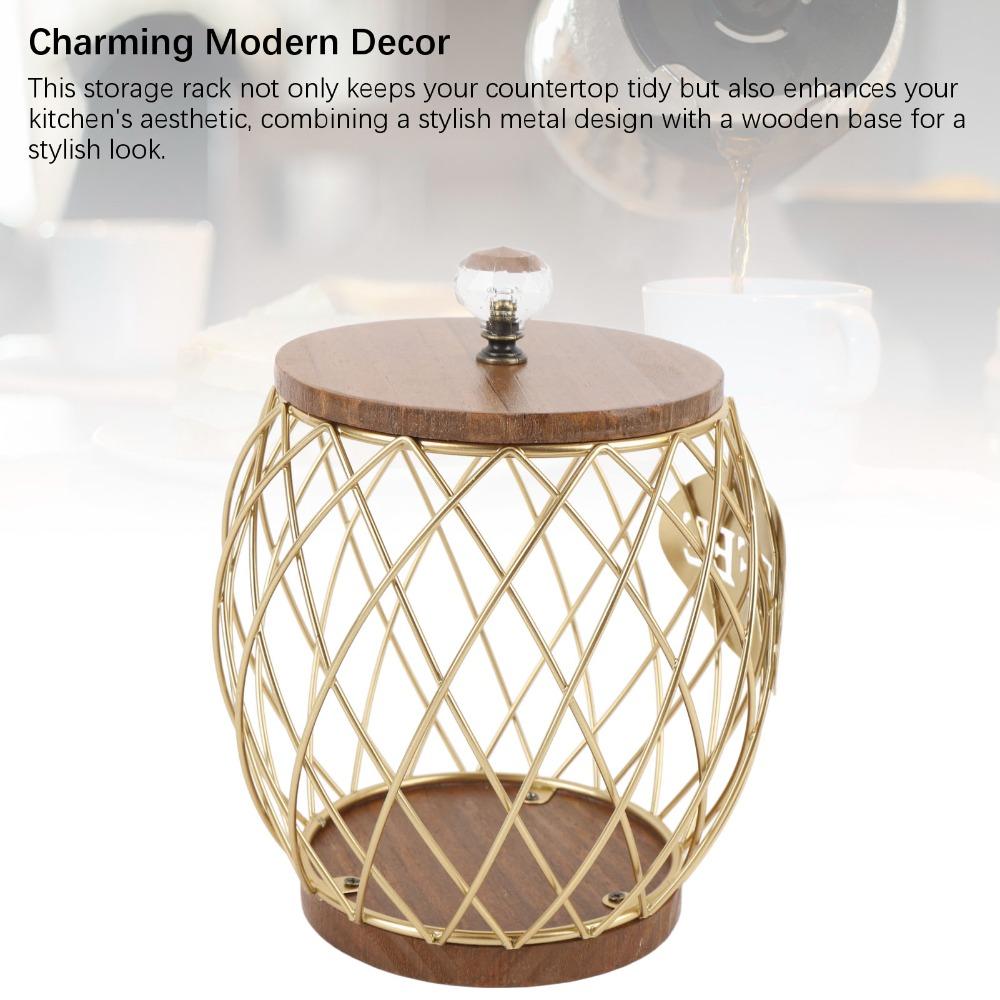 Wooden Base Coffee Pod Storage Fruit Shaped Coffee Pod Rack Coffee Capsule Holder Coffee Station